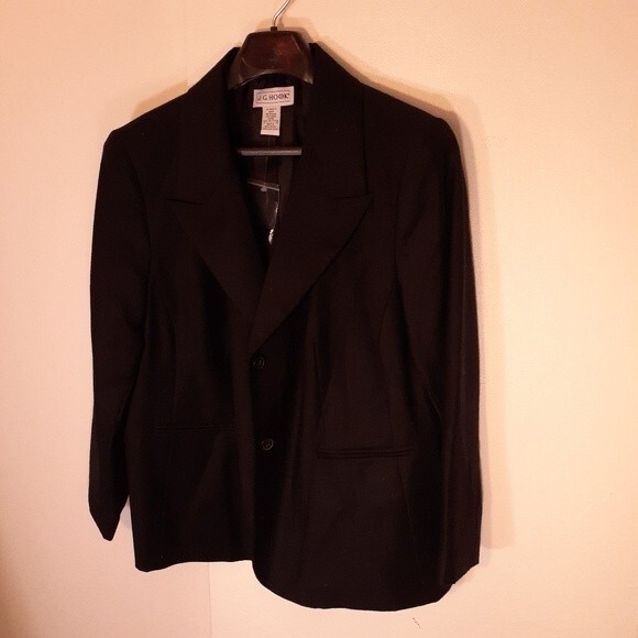J. G. Hook black wool Blazer classic look 20p 20 p new nwot jacket career top - Picture 2 of 7